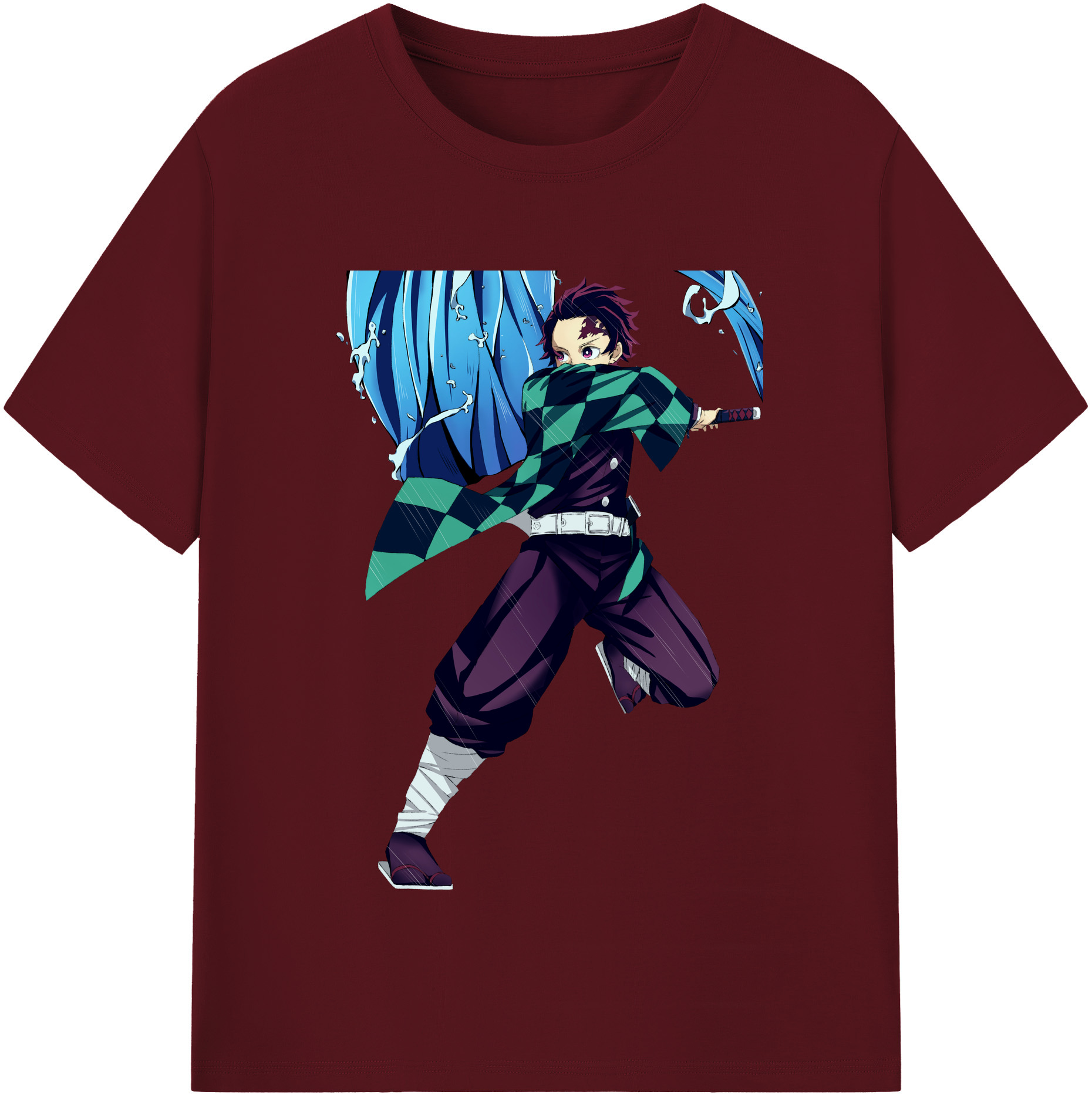 （画像用） 鬼滅の刃 竈門 炭治郎／かまど たんじろう Kamado Tanjirou 綿100％半袖Tシャツ（フロントプリント）